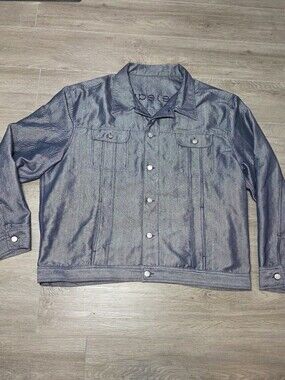 Vintage 90's Iceberg Ice Jean Jacket Iridescent Mens XL 56 Hip Hop Italy